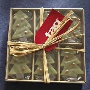 Tag Green Christmas Tree Candles, Set Of 6 in Gift Box